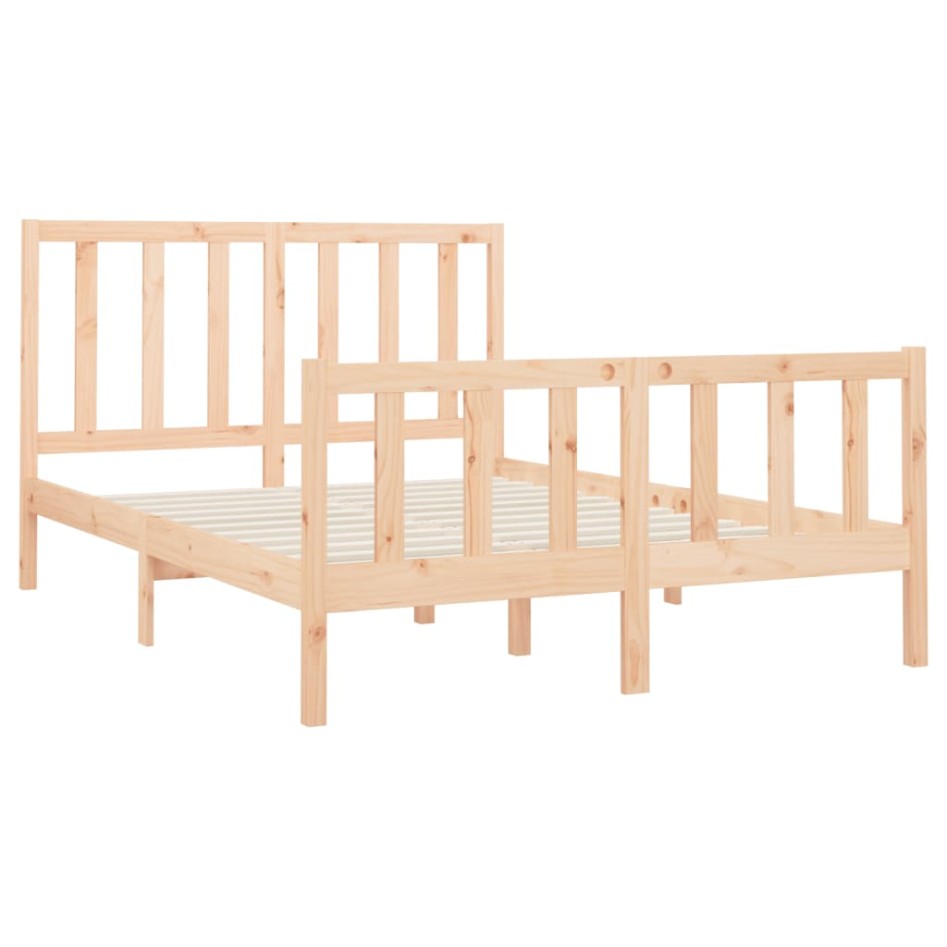 Estructura de cama de madera maciza de pino 160x200