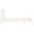 Estructura de cama madera maciza blanca 120x200