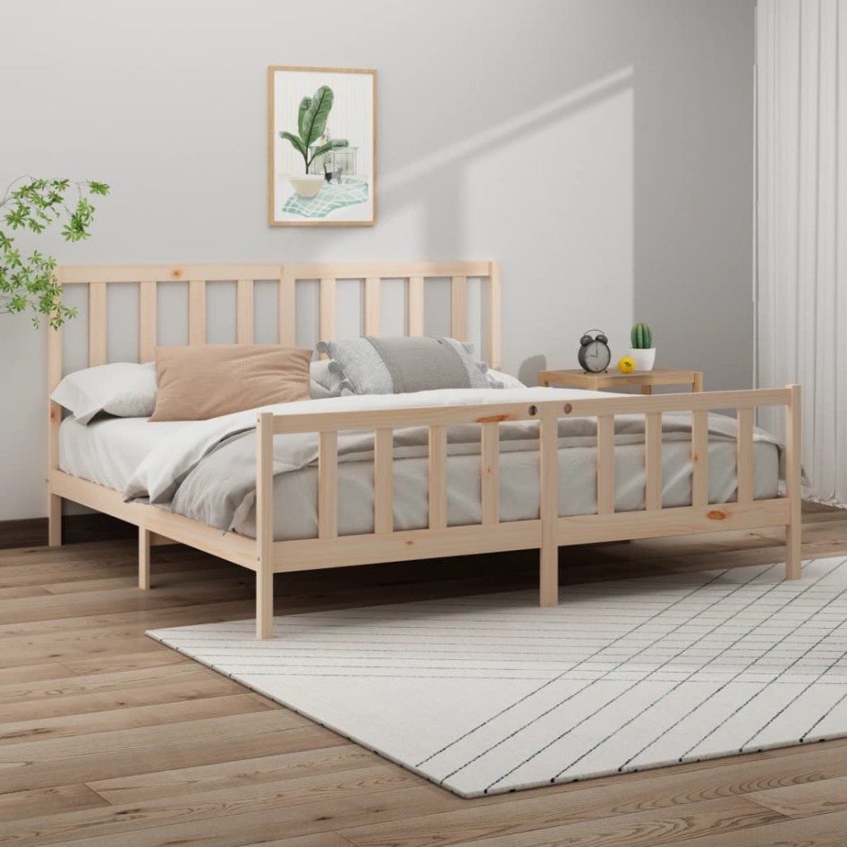 Estructura de cama madera maciza de pino 180x200