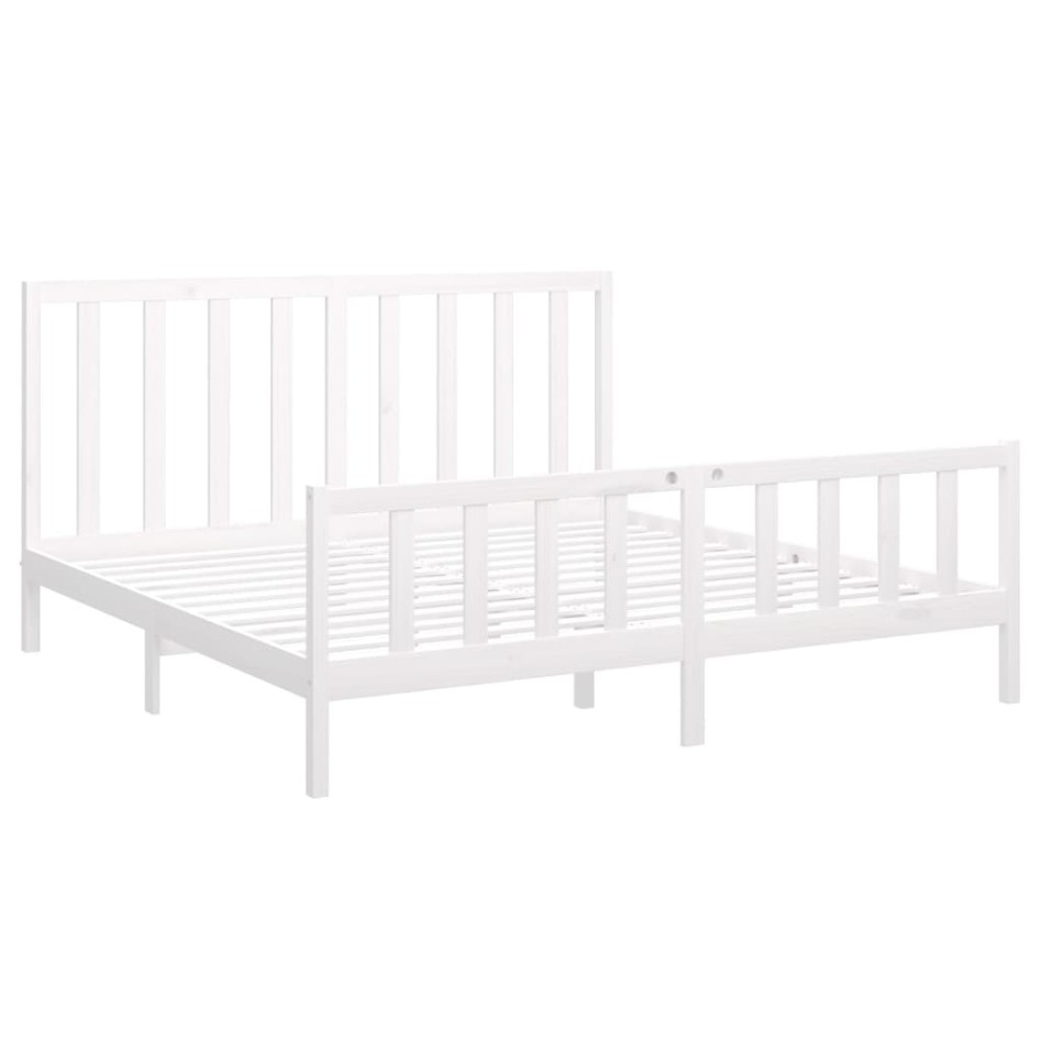 Estructura de cama madera maciza de pino blanco 200x200