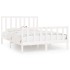 Estructura de cama de madera maciza blanca 140x200