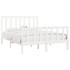 Estructura de cama de madera maciza blanca 140x200