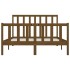 Estructura de cama madera maciza King marrón miel 150x200