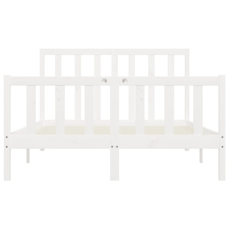 Estructura de cama madera maciza blanca 120x200