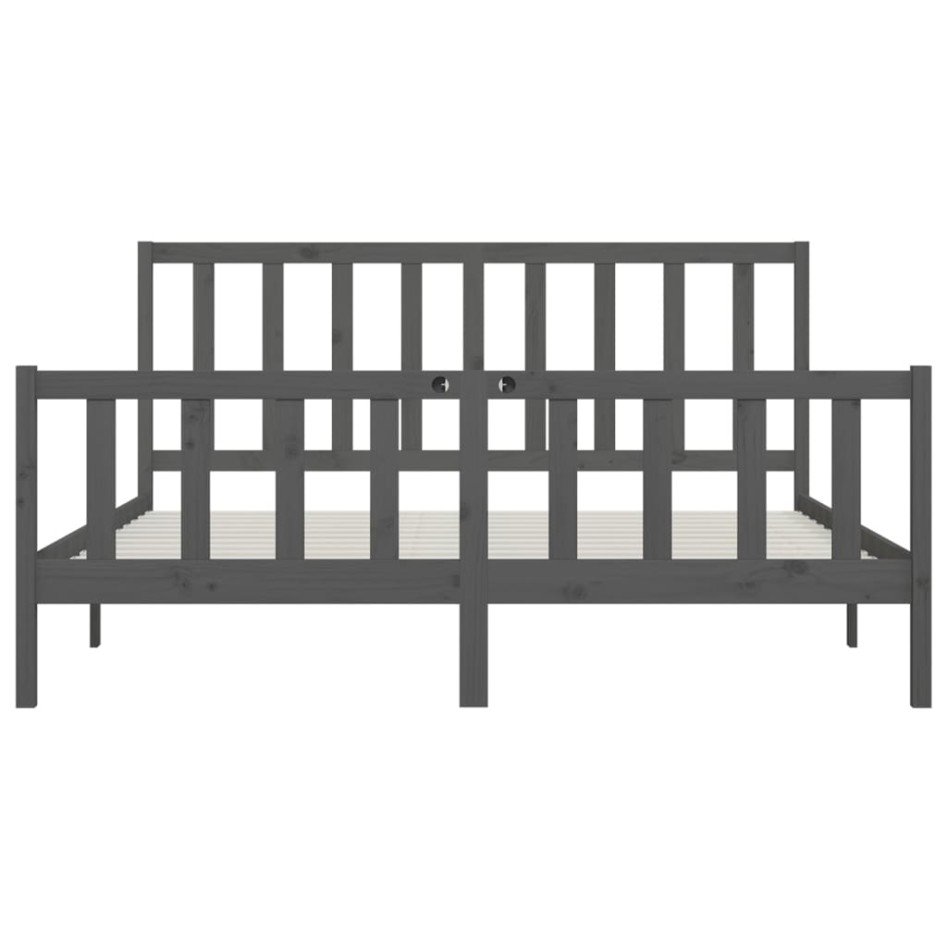 Estructura de cama de madera maciza gris 200x200