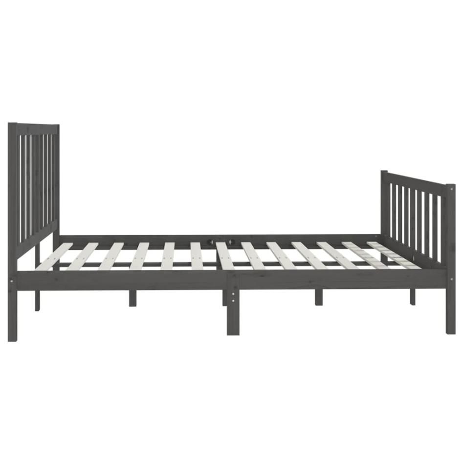 Estructura de cama de madera maciza gris 200x200