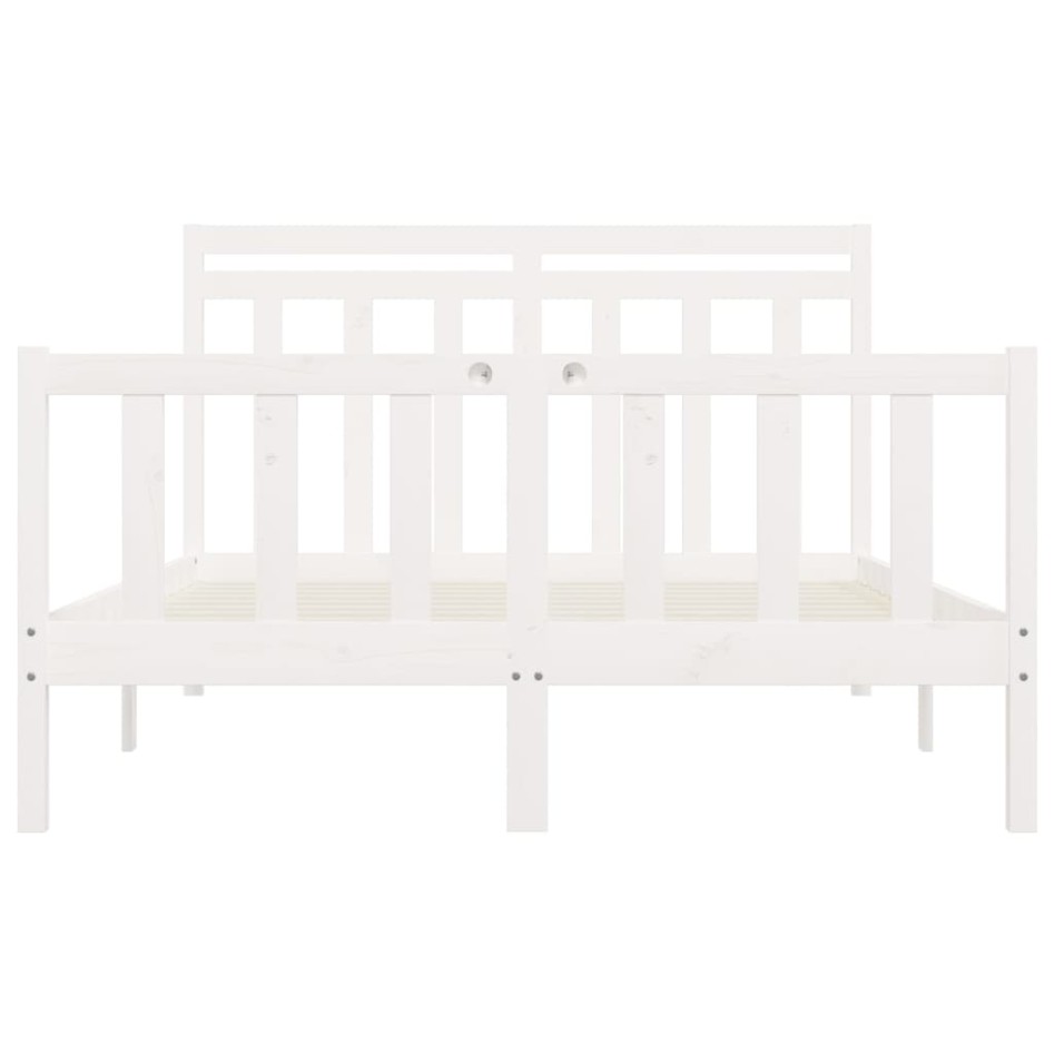 Estructura de cama de madera maciza de pino blanco 160x200