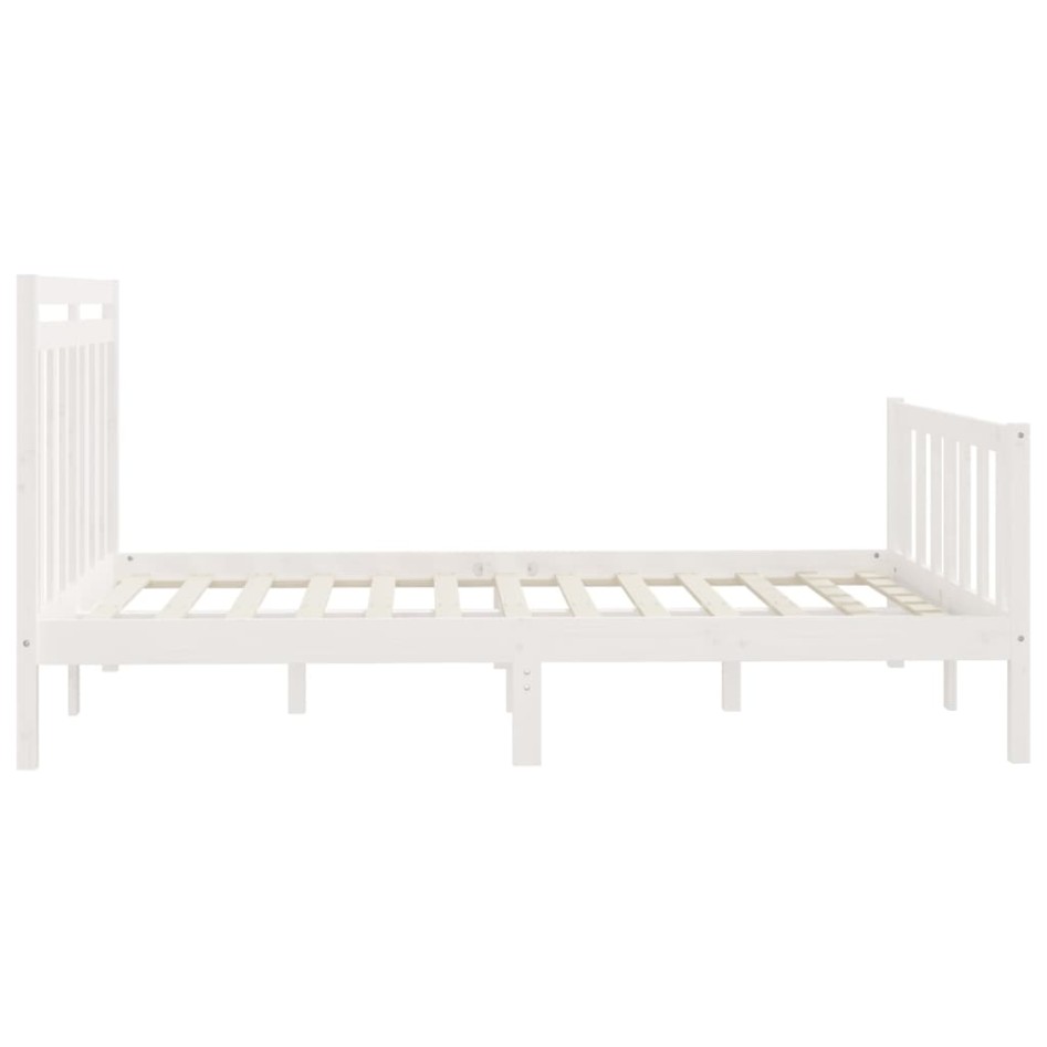 Estructura de cama de madera maciza de pino blanco 160x200