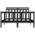 Estructura de cama de madera maciza negra 140x200