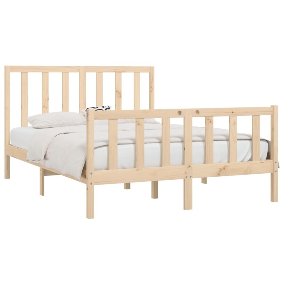 Estructura de cama de madera maciza 160x200