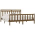 Estructura de cama madera maciza marrón miel 200x200