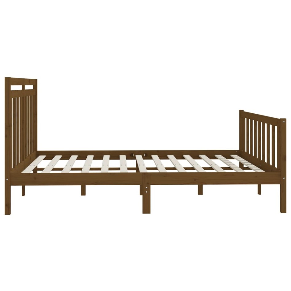 Estructura de cama madera maciza marrón miel 200x200