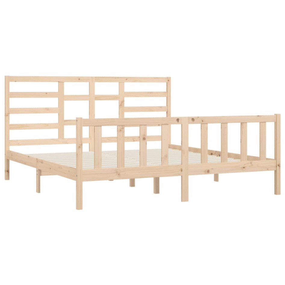 Estructura de cama de madera maciza de pino 200x200