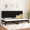 Sofá cama madera maciza de pino negro 90x200 cm
