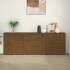 Aparador de madera maciza de pino marrón miel 230 x 35 x 80