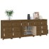 Aparador de madera maciza de pino marrón miel 230 x 35 x 80