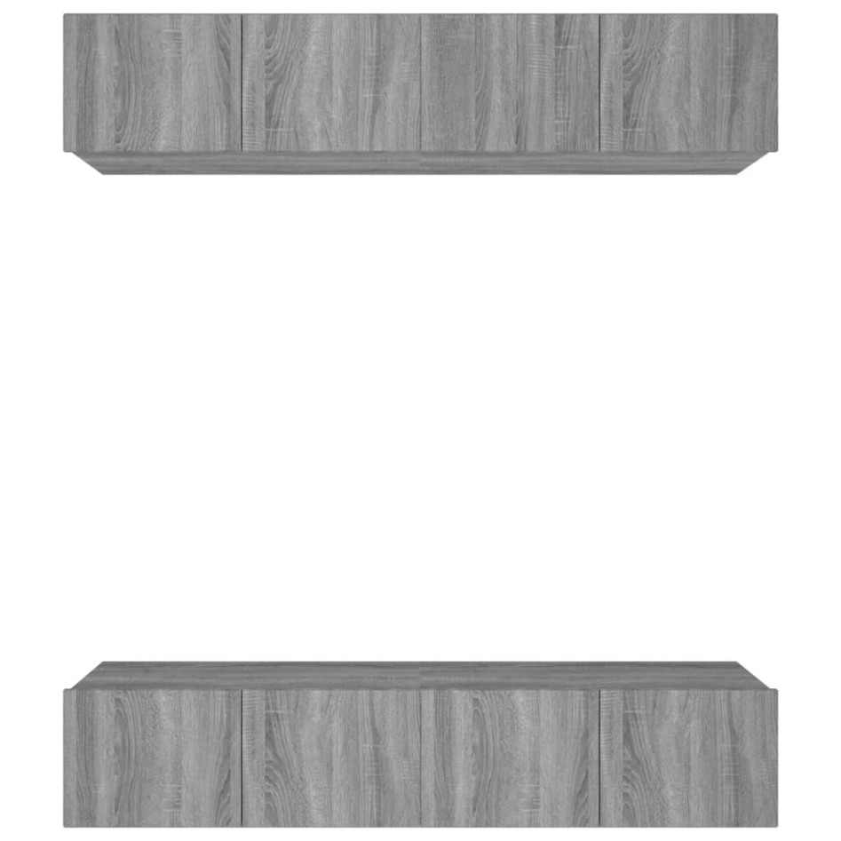 Muebles TV 4 uds madera contrachapada gris Sonoma 80x30x30