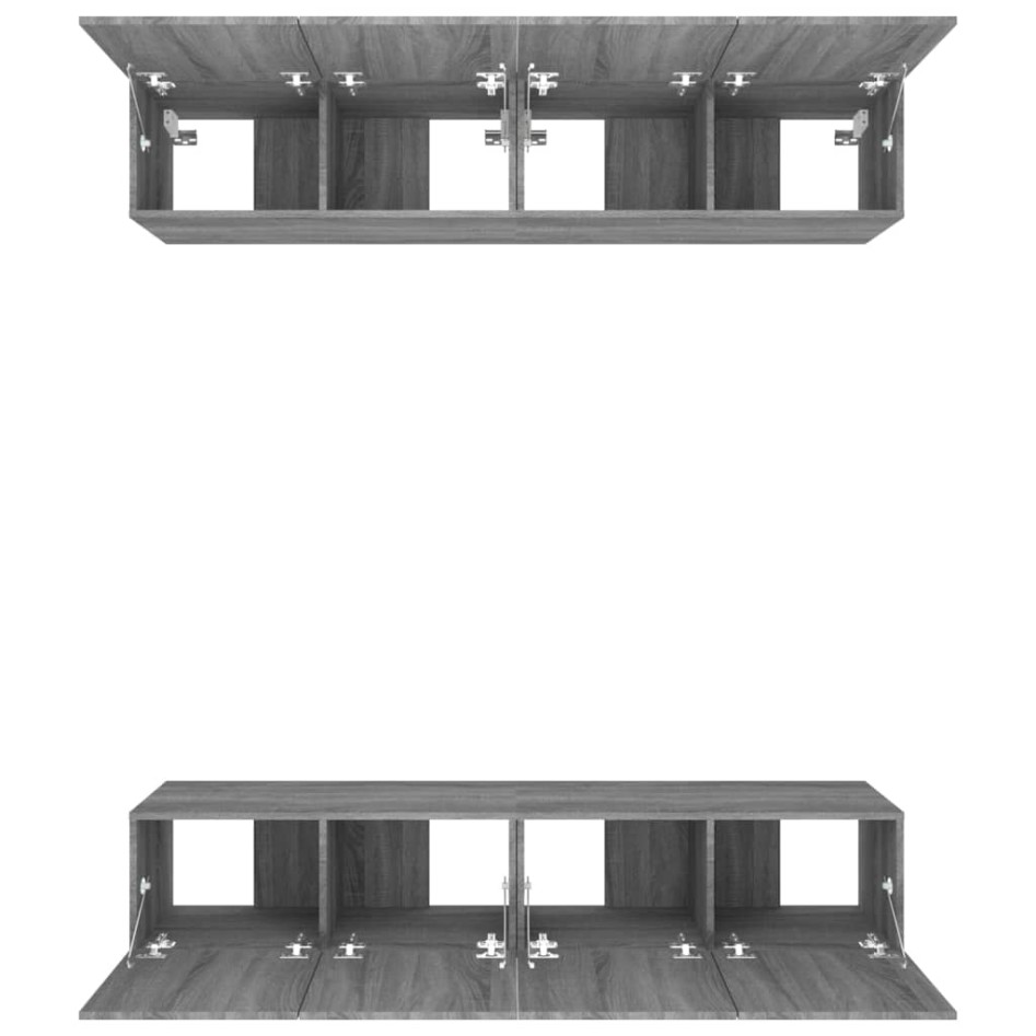 Muebles TV 4 uds madera contrachapada gris Sonoma 80x30x30
