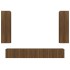 Set de muebles para TV 4 pzas madera contrachapada marrón