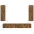 Set de muebles de TV 4 pzas madera contrachapada roble