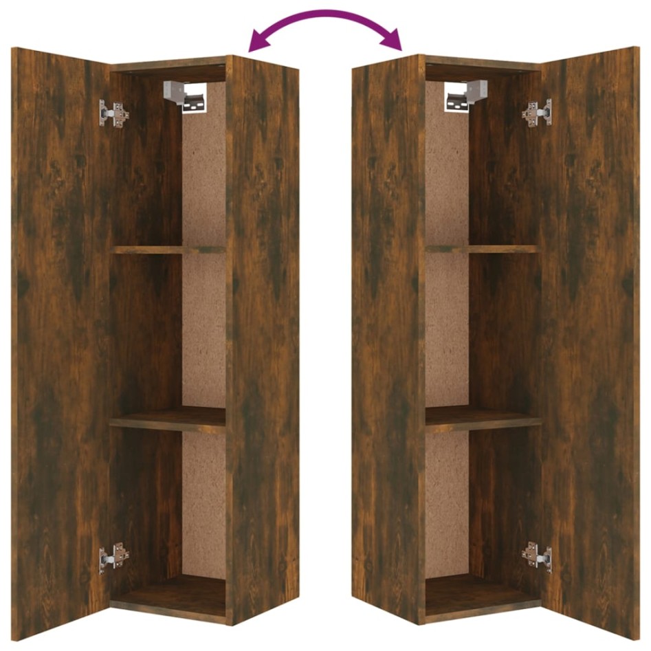 Set de muebles de TV 4 pzas madera contrachapada roble