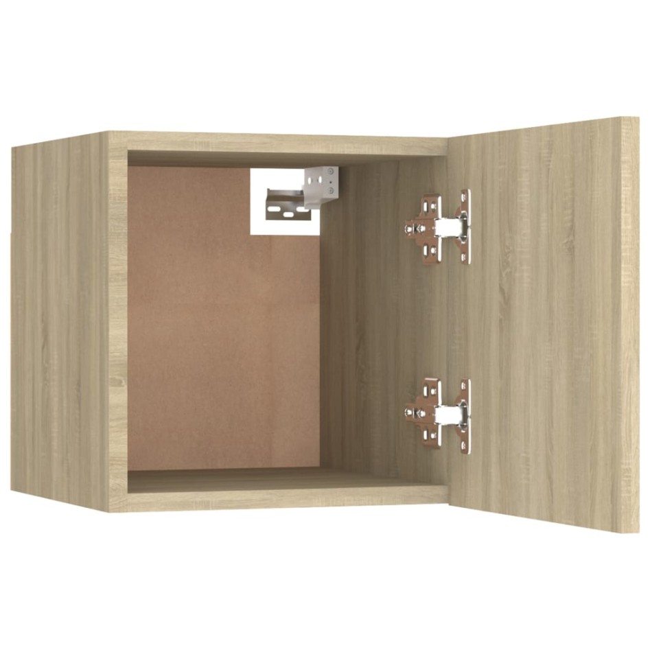 Set de muebles para TV 6 pzas madera contrachapada roble