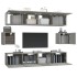 Set de muebles de TV 6 pzas madera contrachapada gris