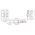Set de muebles para TV 6 pzas madera contrachapada gris