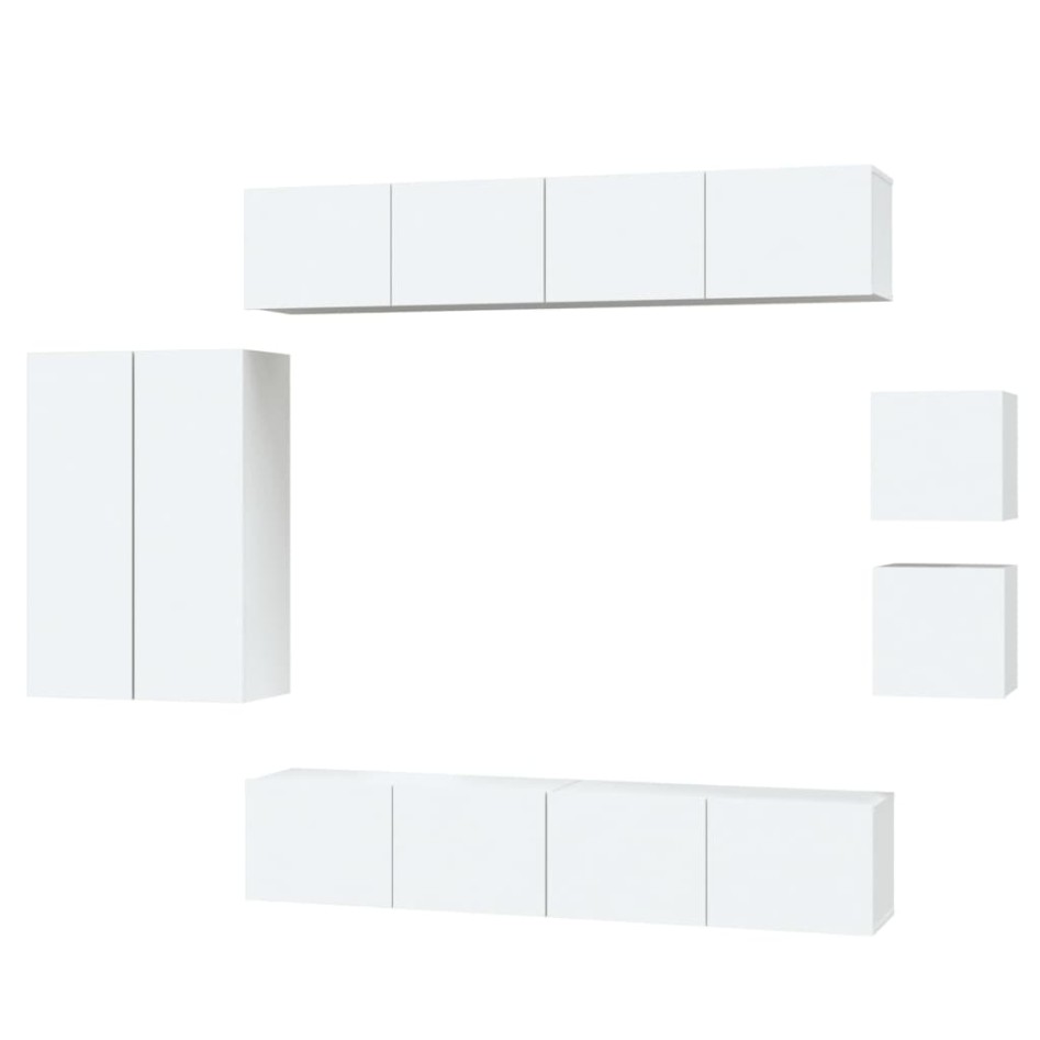 Set de muebles para TV 8 piezas madera contrachapada