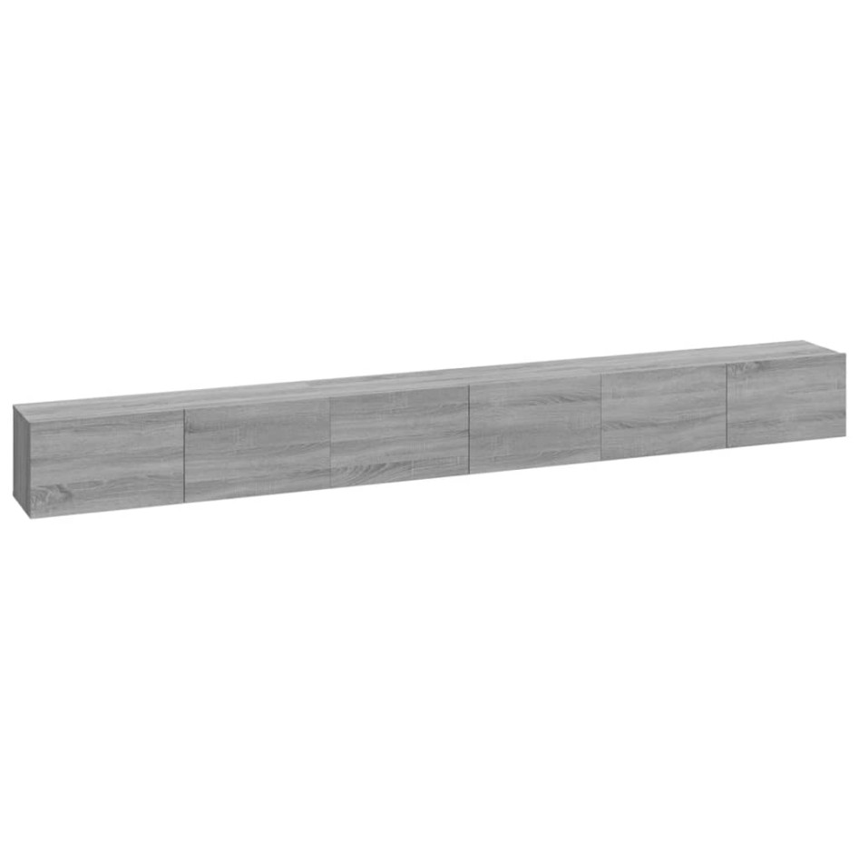 Set de muebles para TV 3 pzas madera contrachapada gris