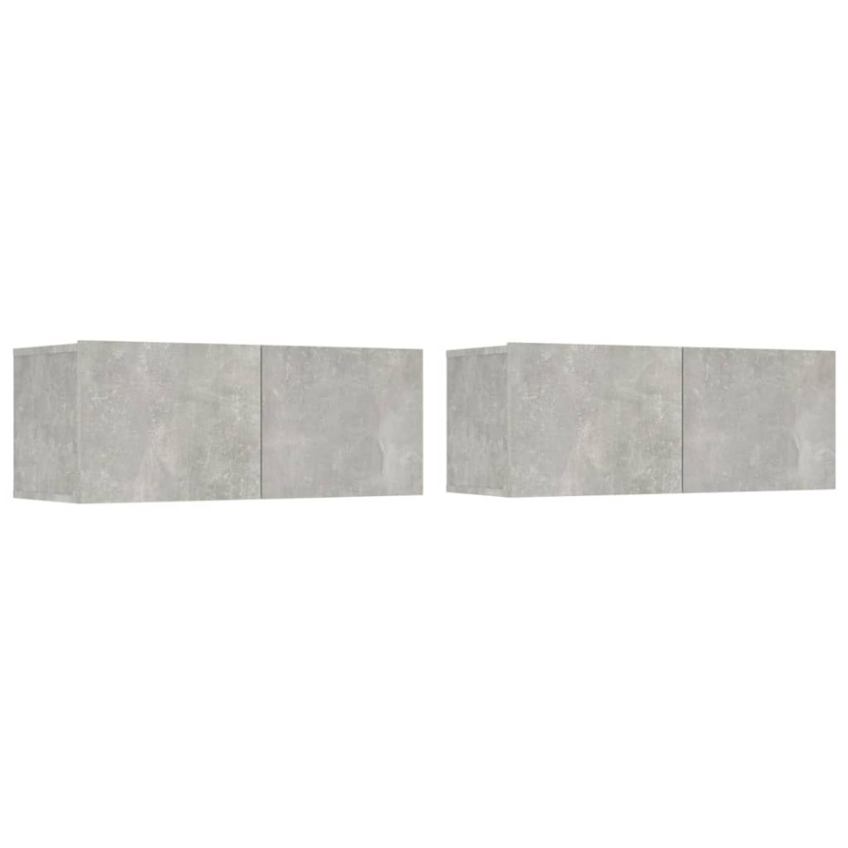 Set de muebles de TV 4 pzas madera contrachapada gris