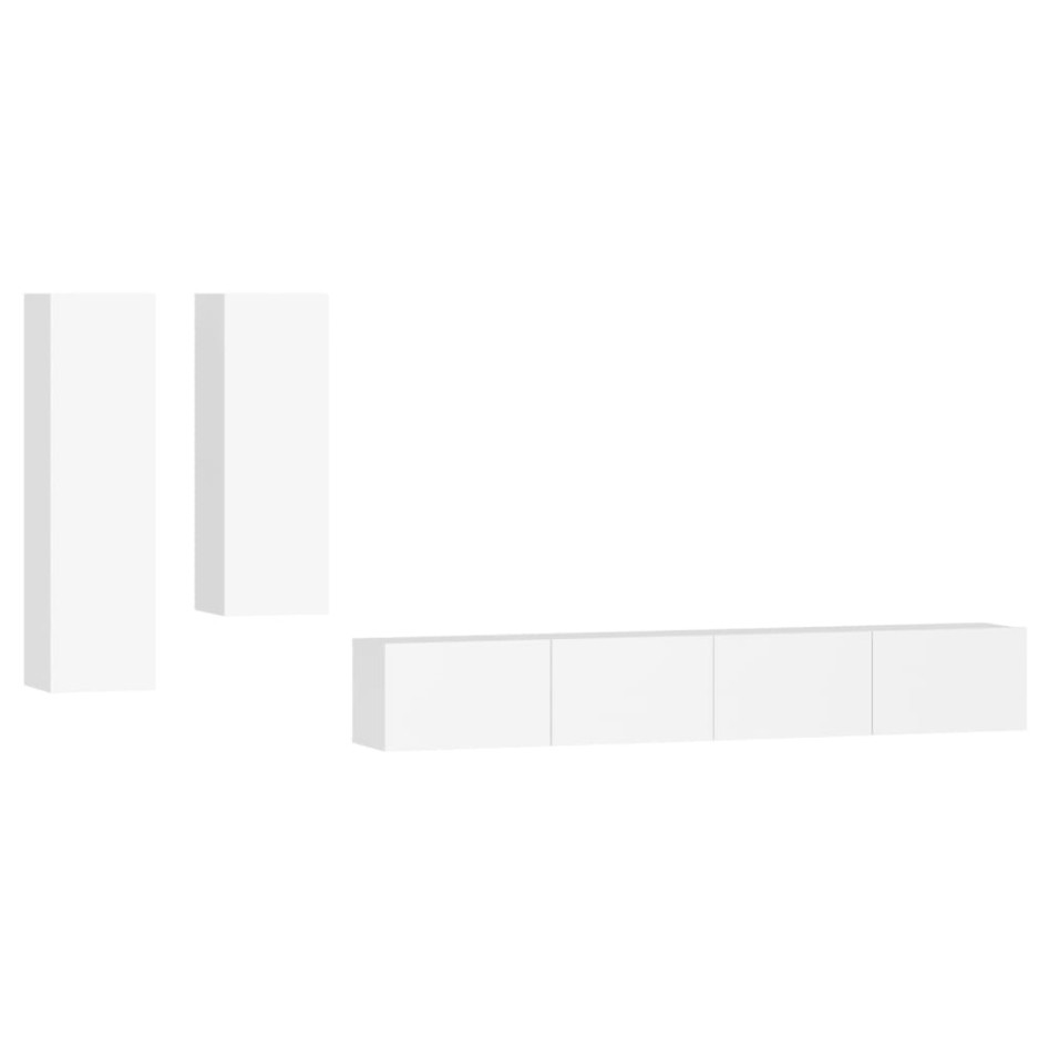 Set de muebles para TV 4 piezas madera contrachapada