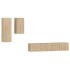 Set de muebles para TV 4 pzas madera contrachapada roble