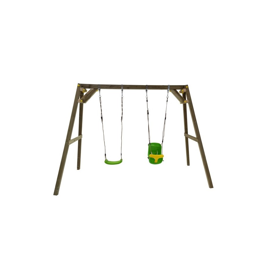 Columpio madera cuadrada asiento bebé Xylo