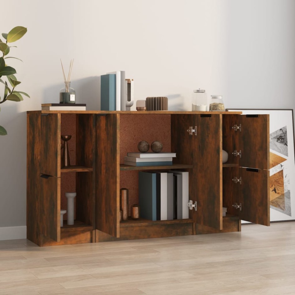 Aparadores 3 piezas madera contrachapada roble