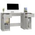 Escritorio con armario lateral contrachapada gris