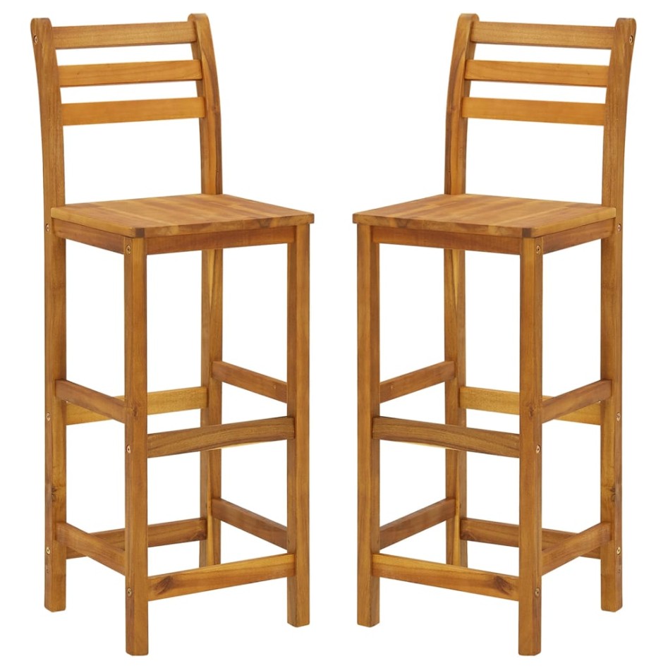 Juego muebles de bar para jardín 3 pzas madera maciza de