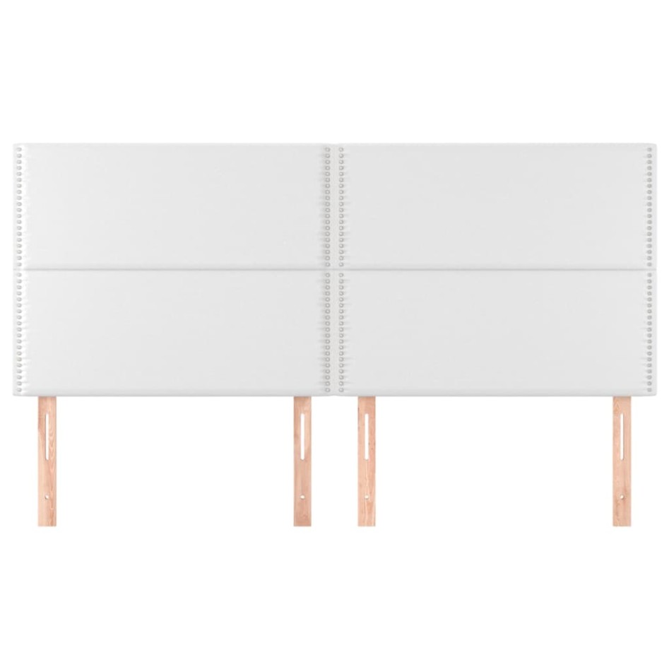 Cabeceros 4 unidades de cuero sintético blanco 80x5x78/88