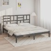 Estructura de cama de madera maciza de pino gris 200x200 cm