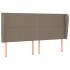 Cabecero con orejas de tela gris taupe 163x23x118/128