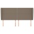Cabecero con orejas de tela gris taupe 163x23x118/128