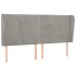 Cabecero con orejas de terciopelo gris claro 163x23x118/128