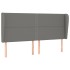 Cabecero con orejas de tela gris oscuro 203x23x118/128