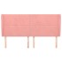 Cabecero con orejas de terciopelo rosa 203x23x118/128