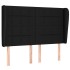 Cabecero con orejas de tela negro 147x23x118/128