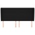 Cabecero con orejas de tela negro 203x23x118/128