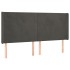 Cabecero con orejas de terciopelo gris oscuro 203x16x118/128