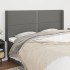 Cabecero con orejas de tela gris oscuro 203x16x118/128