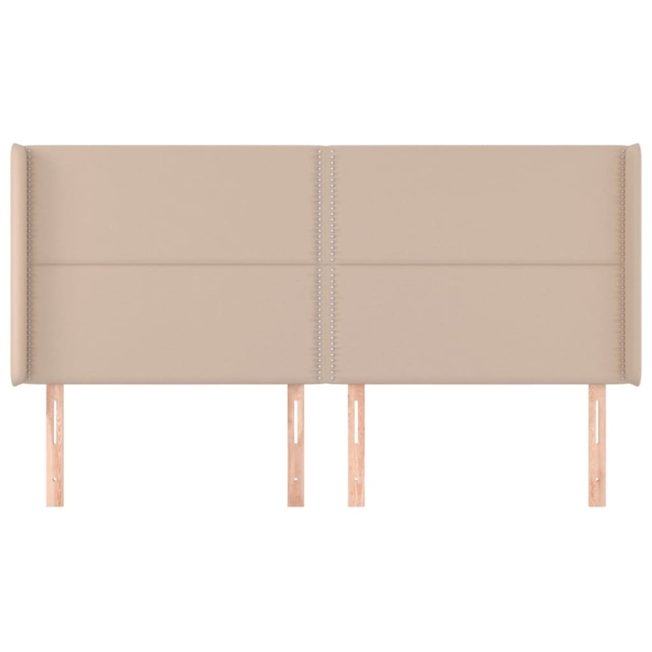 Cabecero con orejas cuero sintético capuchino 203x16x118/128