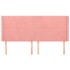 Cabecero con orejas de terciopelo rosa 203x16x118/128